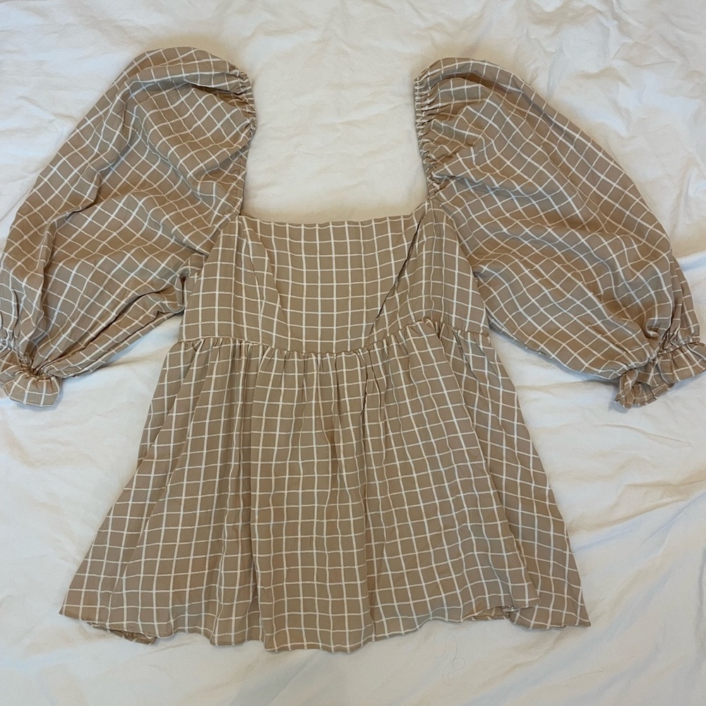 Plaid Babydoll Top